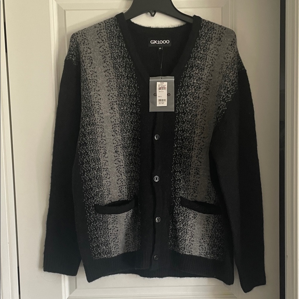 Black and Gray Cardigan Sweater